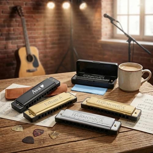 Personalized custom professional tuning harmonica - 10-hole - C key stainless steel harmonica, suitable for beginners, students, and as a gift for friends. It is a meaningful musical instrument gift. - Thumbnail 3