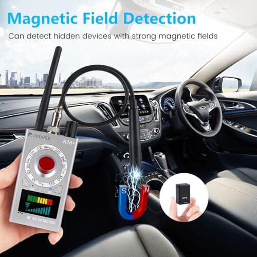 JMDHKK K18+ Hidden Camera Detector, Spy Camera Finder, Bug Detector, Magnetic Field Detector, Listening Device Detector – Privacy Protection Tool for Home, Office, Hotel, and Travel Security(Silver) - Thumbnail 4