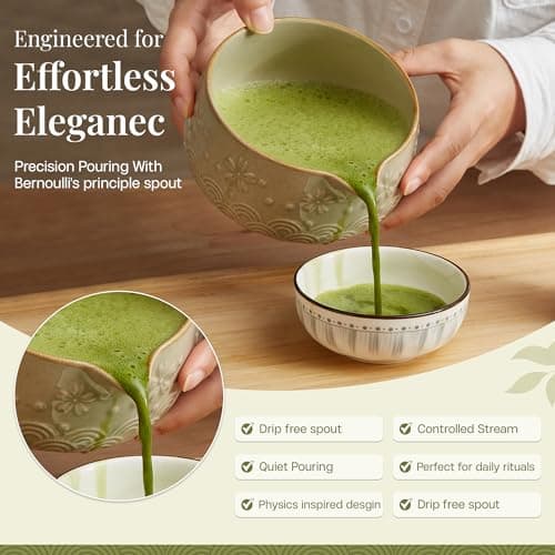Matcha Whisk Set 9pcs – Matcha Tea Set with Ceramic Matcha Bowl, Bamboo Whisk (Chasen), Scoop, Sifter | Matcha Kit for Japanese Tea Ceremony & Beginners(Mottled) - Thumbnail 4