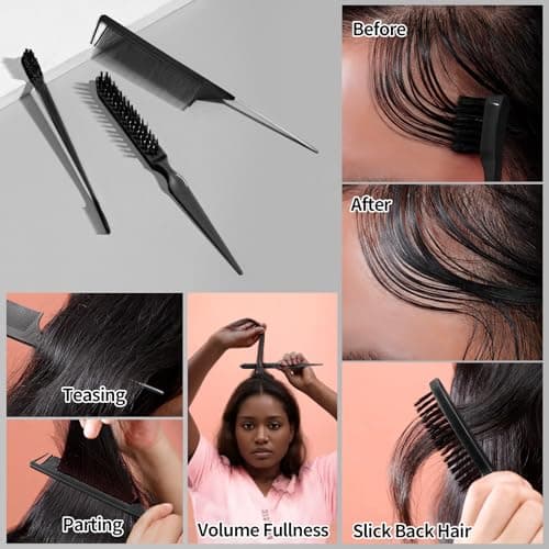 SWEET VIEW Hair Wax Stick & Slick Back Hair Brush for Tame Flyaways, Frizz, Sleek Ponytails, Buns | Pomade/Balm/Gel Stick for Woman, Styling Accessories for Girls - Thumbnail 4
