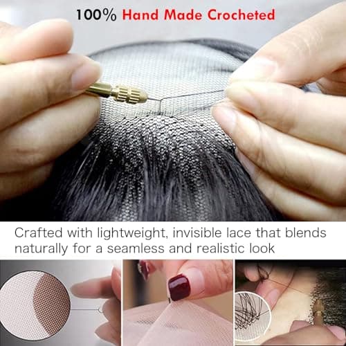 Fake Mustache and Fake Beard Natural Realistic 100% Human Hair Hand Tied Goatee False Beards with Invisible Lace, Costume Facial Hair for Men Cosplay, Halloween, Drama, and Funny Party - Thumbnail 4