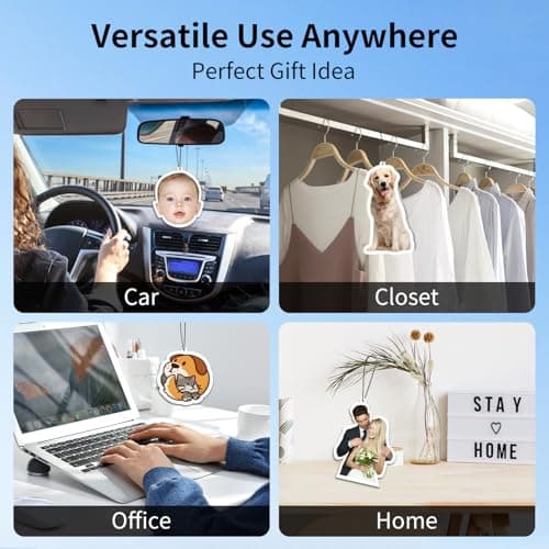 Custom Air Freshener with Picture, Personalized Photo Car Air Freshener, Single-Sided Customizable Hanging Ornaments for Car, Home, Closet, Gift for Christmas, Valentine's Day (Irregular Shape) - Thumbnail 5
