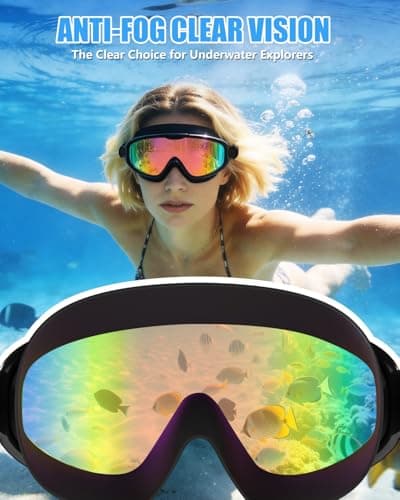 Aegend Swim Goggles for Adult Youth - 2 Pack Wide View Anti-Fog Anti-UV Swimming Goggles for Men & Women (Aqua & Bright Orange) - Thumbnail 4