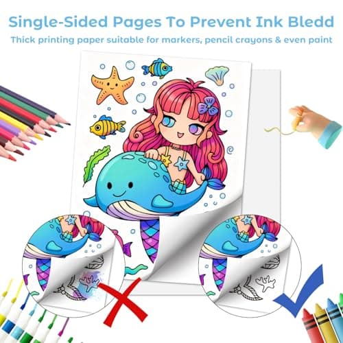 YECHISY 3 Pack Coloring Books for Kids: Funny Coloring Activity Books for Boys, Girls Ages 4–8, Cute Unicorn, Dinosaur & Mermaid Drawing Books for Travel, Party Favors (180 Pages Total) - Thumbnail 3