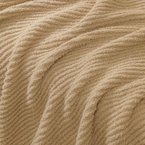 bearberry Soft Rib Knit Blanket Thin Warm & Breathable - Snuggly Minky Throw for Everyday Use, Travel, Chair | All-Season Machine Washable for Couches, Gifts, Family (Camel, 50”x60”) - Thumbnail 3