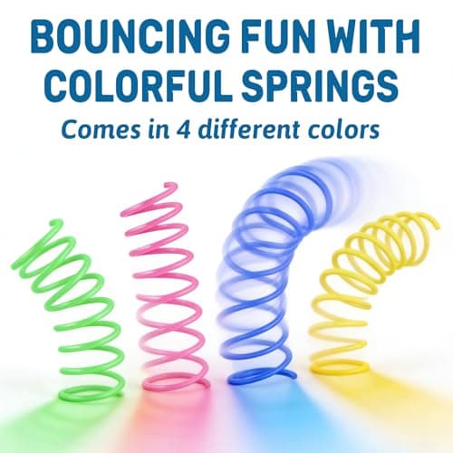 MOSYZEO Cat Toy Springs - 80 Pack Colorful Spring Toys for Cats, Bouncy Plastic Cat Spring Toy, Interactive Springs Cat Toys & Cat Toys for Indoor Cats - Thumbnail 3