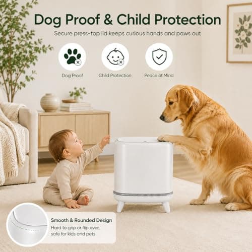 JUDRDO Bathroom Trash Can with Lid, 3.2 Gallon Small Garbage Can with Pop-Up Lid & Air-Pressure Bag Lock, Slim Trash Bin with Legs, Narrow Waste Basket for Bathroom, Bedroom, Kitchen, Office, Rv - Thumbnail 3