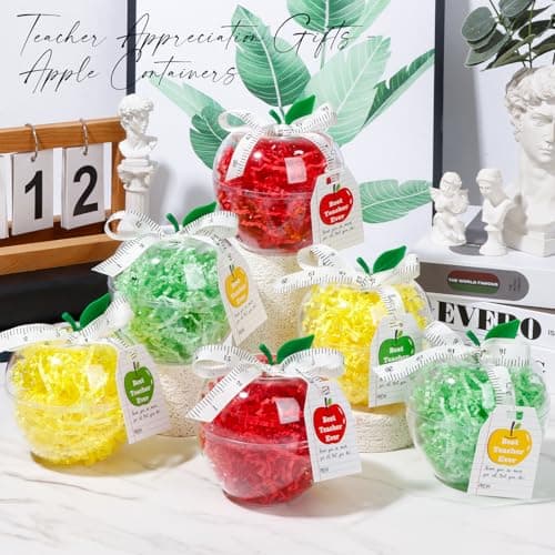 dZbGift Teacher gifts card holder-6pcs plastic apple containers,teacher graduation gifts,back to school,first day of school,teacher birthday gifts - Image 1