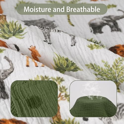 GLLQUEN BABY Muslin Swaddle Blankets,2-Pack Receiving Blankets for Newborn Boys and Girls,Baby Swaddle Blanket Unisex,Tropical Africa,Baby Essentials, Registry & Gift, 40 x 38 inches - Thumbnail 3