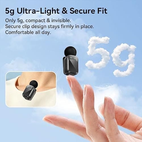 Snapgear Mic Mini Wireless Microphone for iPhone/Android, 3 Al Voice Modes, 30H Battery for Vlogging & Streaming, 48kHz/24bit, Includes USB-C & Lightning Receivers for TikTok, YouTube - Thumbnail 6