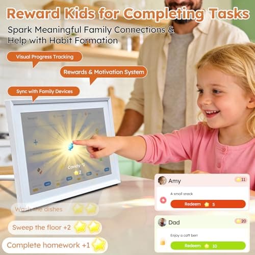 Furnsii 10.1Inch Digital Calendar Wall Touch Screen, Smart WiFi Family Planner & Chore Chart & Meal Planner, 32GB Electronic HD Interactive Display with Digital Picture Frame for Home Work 2026 Organization - Thumbnail 5