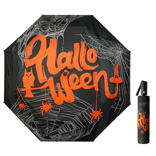 ECOBRELLA Portable Folding Automatic Umbrella - Halloween Gifts Large Compact Umbrella Luxury Lightweight Strong Windproof Umbrelllas Goth - Image 1