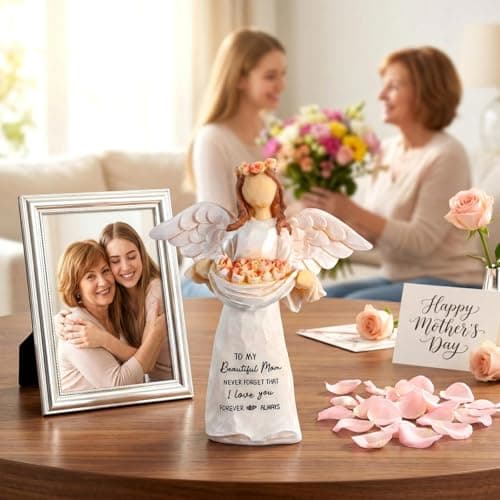 Kohehe Gifts for Mom,5.12" Mom Gifts Angel Figurine,Mom Birthday Gifts,Sentimental Gift for Moms on Birthday and Mother's Day - Thumbnail 2