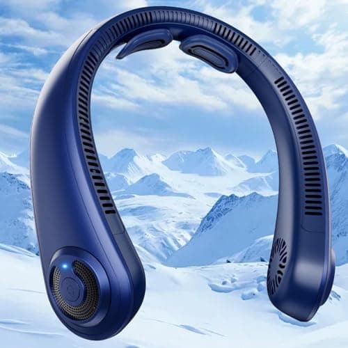Neck Fan - Portable Neck Fan with Neck Support, 5 Speeds, All Around Airflow, Hand-free Bladeless Personal Cooling Fans, Rechargeable Wearable Fan for Outdoor and Indoor, Festival Gifts for Men Women - Image 1