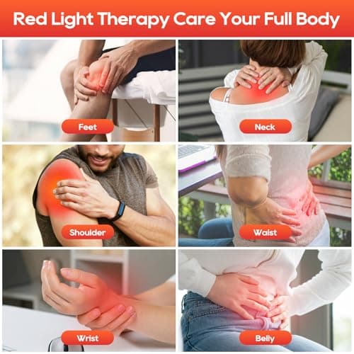 BEICHEN Red Light Therapy for Body and Face, 120 LED 660nm 850nm 940nm Infrared Redlight-Therapy Lamp Device with Glasses，Large Panel and Stable Stand at Home, Idea Gift for Women Mom - Thumbnail 6