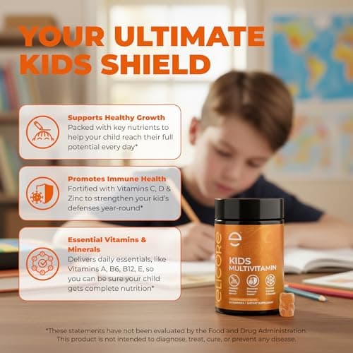 ELICORE Kids Multivitamin Gummies – 12 in 1 Kids Gummy Vitamins – Growth Chewable Multivitamin for Toddlers and Teens – Immune, Brain & Focus Support – GMO-Free, Gluten-Free – 2 Months Supply - Thumbnail 2