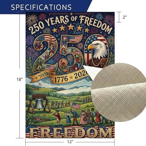 250 Anniversary Usa Garden Flag 12x18 Inch, Double-Sided 1776-2026 Commemorative 250 Anniversary Usa Flag, Outdoor Patriotic Decorations for Yard - Thumbnail 5