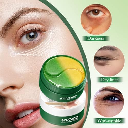 InfiniteRelax Avocado Under Eye Patches - 60 Pcs Eye Mask Anti-Aging Collagen Hyaluronic Acid Moisturizing Under Eye Mask for Removing Dark Circles - Thumbnail 4