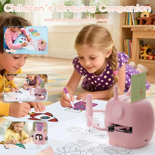 Drawing Robot for Kids with 192 Cards, Smart Robot Drawing Machine Toys for 3+ Year Old Boys and Girls, Interactive Painting Learning and Educational Toy Perfect for Birthday Chirstmas Party, Pink - Thumbnail 5