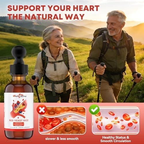 Wellcatcher Red Yeast Rice with CoQ10 Drops: Organic Red Yeast Rice Extract Liquid 2400mg Support Cholesterol & Heart Health for Men Women with Omega-3 Inositol, Blood Orange Flavor Vegan Sugar Free - Thumbnail 5