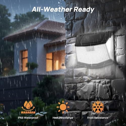 TECKNET 248 LED Outdoor Solar Lights & Motion Sensor 6 Pack, 300° Angle & 3 Lighting Modes Solar Lights Outdoor Waterproof, Solar Powered Security Flood Wall Lights IP66 for Outside/Yard Fence/Garden - Thumbnail 6