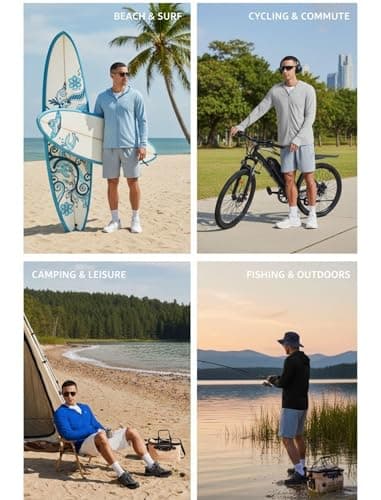 PINSPARK Men's UPF50+ Full Zip Outdoor Hoodies Lightweight Sun Protection Long Sleeve Jacket for Fishing Hiking with Pockets - Thumbnail 6