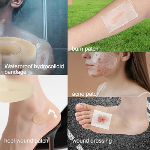 Lwqqsay Hydrocolloid Roll for Wound Care,Hydrocolloid Bandages,Hydrocolloid Dressing with Self-Adhesive,Medical Grade Hydrocolloid Roll, First Aid Kit Essential (2in*16.4ft, Count, 3) - Thumbnail 4