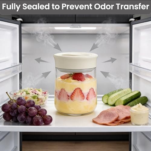 LAKUMIQI Overnight Oats Containers with Lids, 2 Pack 17oz Glass Jars with Airtight Lids, Wide Mouth Mason Jars, Food Coffee Bean Storage Containers for Yogurt, Chia Pudding, Snack, Salad(Blue+Grey) - Thumbnail 3