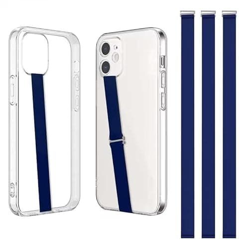 TEAMOLA Silicone Phone Grip Strap - Navy 230 Phone Hand Strap Holder with Loop for Cell Phones, iPhone Grip, Finger Holder & Back of Phone Grips, Secure Anti-Slip Grip(3 Packs)