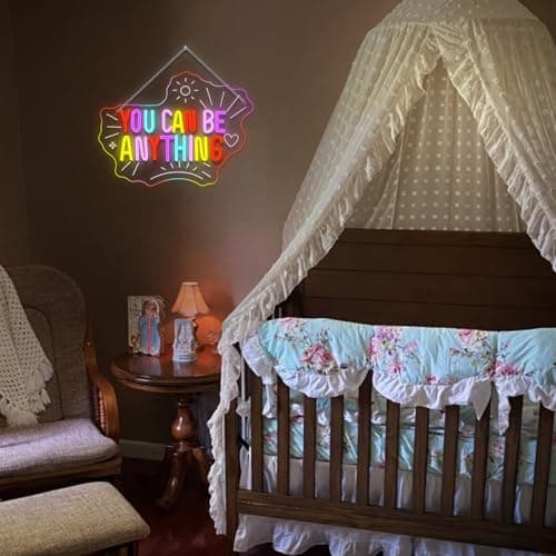 VVYXX You Can Be Anything Dimmable Neon LED Sign for Wall Decor Kids Wall Art Positive Just Read Book and Chill Classroom Decor USB Neon Light Bedroom Birthday Party Classroom Backdrop Aesthetic Decor - Thumbnail 5