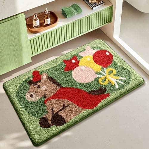 TIQOGRZP Cute Bath Mat, Little Horse Bath Mats,Cute Bathroom Rug,Ultra Soft, Absorbent,Non Slip TPR, 32" x 20" Machine Washable Funny Bathroom Mat,for Bathroom Door(Horse Fairy Tales, 32" x 20") - Image 1
