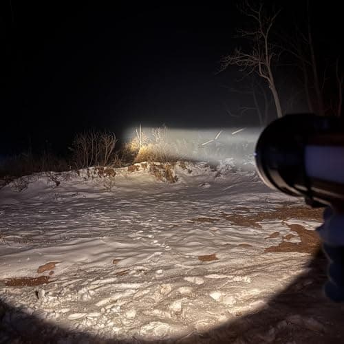 anlook Rechargeable Spotlight Flashlight, Waterproof Outdoor Handheld Spot Light, Built-in Kickstand and Phone Charger, Emergency Light for Camping, Boat, Hunting, Hiking (Warm White Light) - Thumbnail 4