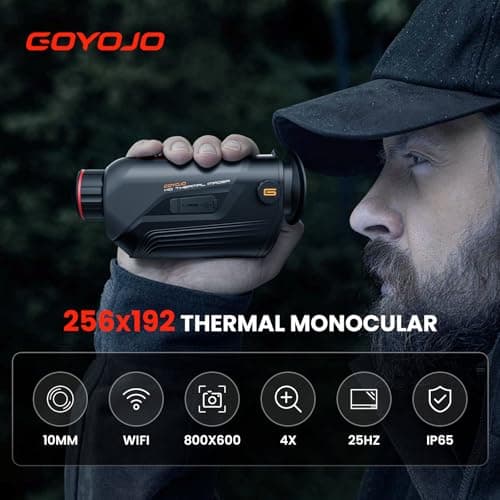 GOYOJO G210 Thermal Monocular, 256x192 Thermal Imaging Monoscope Camera for Adults, 10mm Focal Lens Vision Goggles Thermal Scopes for Night Hunting Camping - Thumbnail 2