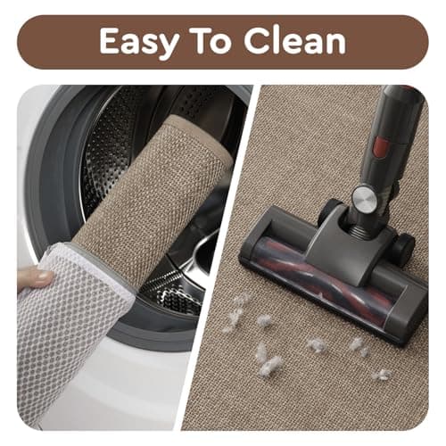 tchdio Kitchen Mats for Floor Set of 2 PCS, Rubber Backed Kitchen Rugs Non Slip Washable, Superior Absorbent Kitchen Mat Easy to Clean, Comfort Kitchen Floor Mat Front of Sink Tan 17"x29"+17"x47" - Thumbnail 6