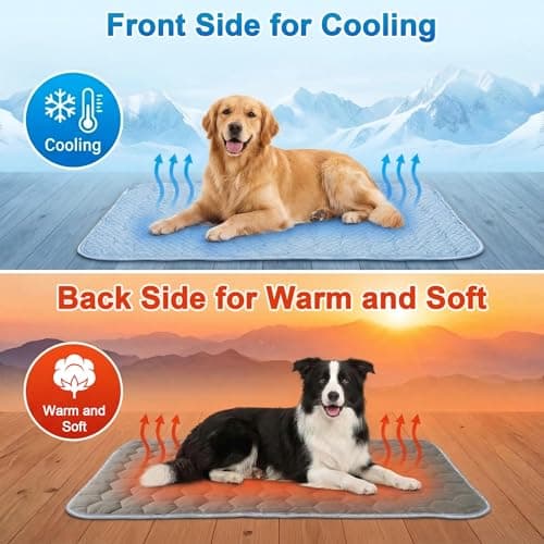 Lesguyor Dog Cooling Mat Q-MAX>0.5 Self-Cooling Mat for Dogs Crate Pad for Dogr, 2-in-1 Long-Lasting Cool Mats and Soft Kennel Pad for Dogs, Easy Washable Mat for Bed Crate Car - Thumbnail 3