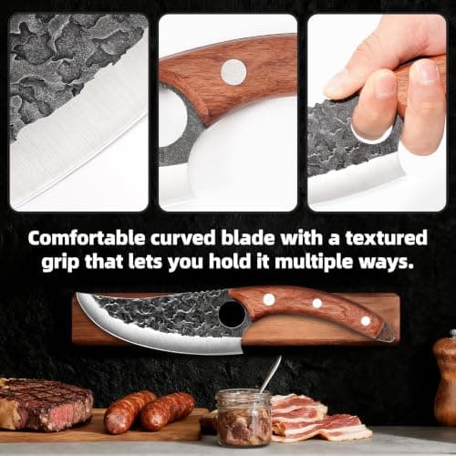 Chef Knife, Kitchen Knife for Cooking, Birthday Gifts for Men Dad Husband for Anniversary, Chopping, Japanese Steel Knife for Home, BBQ, Balance & Control, 6 Inch - Thumbnail 4