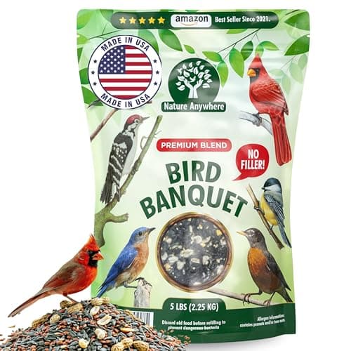 Nature Anywhere Bird Seed Bird Banquet Bird Seed for Outside Feeders, Wild Bird Seed, Bird Food, No Fillers, Made in USA, Wild Bird Food Blend - Image 1
