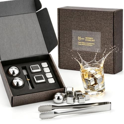 Farafox Whiskey Stones Set 40mm/5mm Ice Cubes and 55mm Ice Balls - Image 1