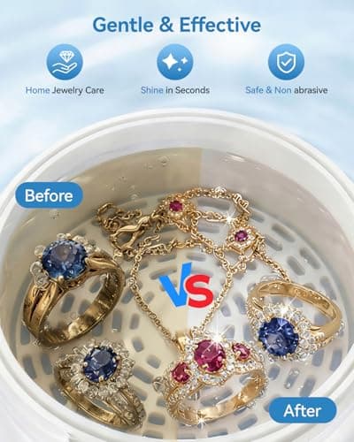 BCOM Jewelry Cleaner, Ring Cleaner pH-Balanced Gentle Formula, Effective Jewelry Cleaner Solution for Gold, Platinum, Diamonds & Most Gemstones, Great for Rings, Necklaces, Bracelets & Earrings (10oz) - Thumbnail 2