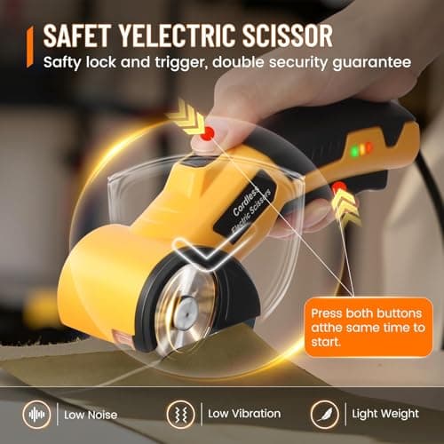 Electric Scissors, Cardboard Cutter, With LED Light, High-Efficiency Brushless Motor, 2000mAh Battery, Tungsten Steel Blade, Suitable for Cloth, Cardboard, Carpet Wire Rope Cutters Orange - Thumbnail 6