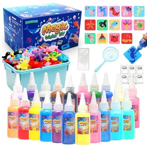 HunDun Squishy Making Kit Water Squishy Toy,Magic Water Elf Toy Kit for Kids,Water Pets Sensory DIY Craft Kit with 22 Gels & 14 Molds.Squishy Toys Maker Set.Aqua Fairy Gel Magic Water Art Kit Favors - Image 1