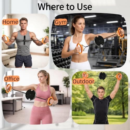 Arm Trainer for Men & Women,Portable Forearm Strength Trainer for Home Gym,Twister Chest and Arm Trainer for Upper Body Workout,Fun Fitness Equipment for Arms,Chest & Back(Black) - Thumbnail 6