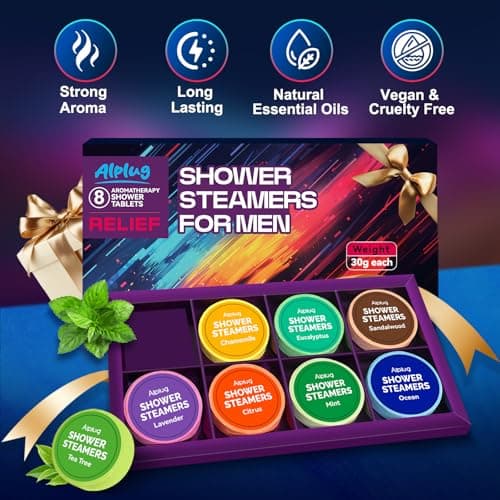 Shower Steamers for Men 8 Pack - Gifts for Men, Shower Bombs Aromatherapy with Essential Oils, Mens Gifts Ideas, Birthday Gifts for Him Dad Husband, Gifts for Mens Who Have Everything - Thumbnail 4
