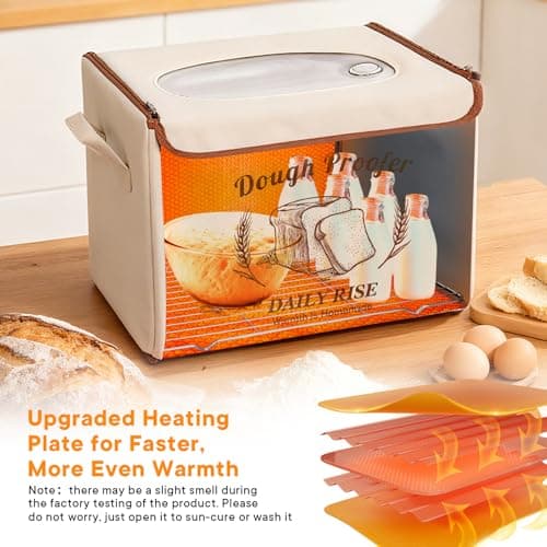 Folding Bread Proofing Box - Foldable Dough Proofer Boxs, with 6-speed 50-131℉ Temp Control & 9-speed 48H Timer, Fermentation box for Sourdough, Pizza, Yogurt, Kombucha - Thumbnail 4
