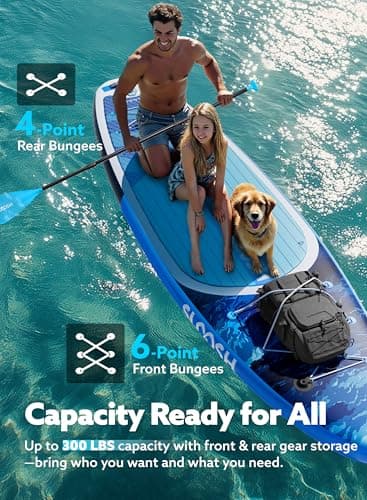 SLOOSH Inflatable Stand Up Paddle Board, 10'6" Inflatable Paddle Boards with Premium Accessories, Non-Slip EVA Deck, Ultra-Light Carry Bag, Meander SUP for Youth & Adults, Ocean Surge - Thumbnail 3
