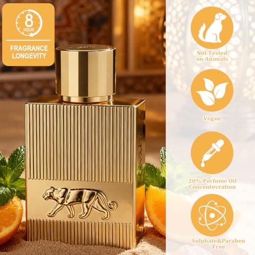 QAWAFI Shadow Leap - Savage Eau De Parfum Opulent & Confident | Gold Bar Vibe | Blood Mandarin/Leather, Long-Lasting Spicy Woody Citrus Perfumes for Men 100ml 3.4 fl. oz - Thumbnail 4