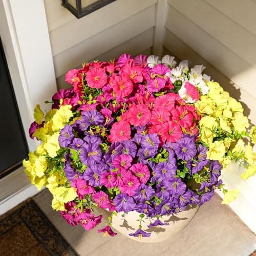 Fanfantoey 14 pcs Artificial Flowers for Outdoors, UV Resistant Fake Flowers - Thumbnail 6