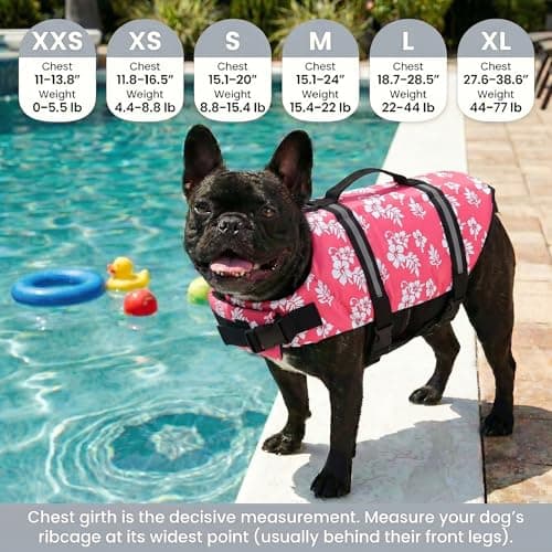 Doglay Dog Life Jacket with Rescue Handle, Dog Life Vest for Swimming Boating, Adjustable Reflective Puppy Swim Vest with Superior Buoyancy for Small Medium Large Dogs - Thumbnail 2