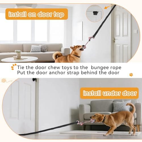 HOPET Bungee Tug Toy for Dogs,Tug of War Dog Toy for Aggressive Chewers to Keep Them Busy,Interactive Dog Rope Toy for Medium/Small Dogs,Can Used On Doors and Trees - Thumbnail 4