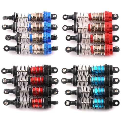 Oil-Fill Shock Absorbers for 1/14 1/16 1/12 RC Cars, 75mm & 81mm Hydraulic Suspension Kit, DIY Refillable Dampers with Alloy Body, Compatible for MJX, HSP, WLtoys, SCY, FMS, Traxxas (Oil Not Included) - Thumbnail 4